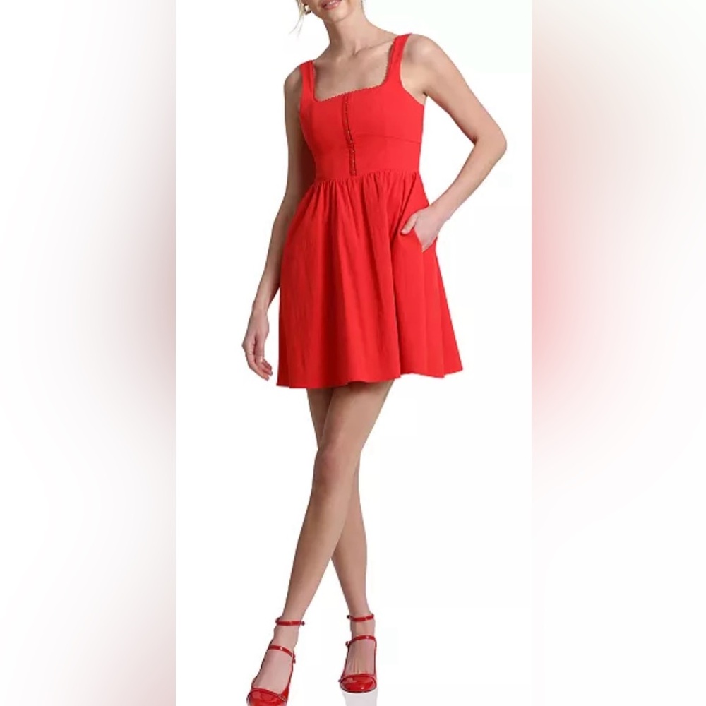 AVEC LES FILLES Corset Mini Dress Size 10 Red NWT